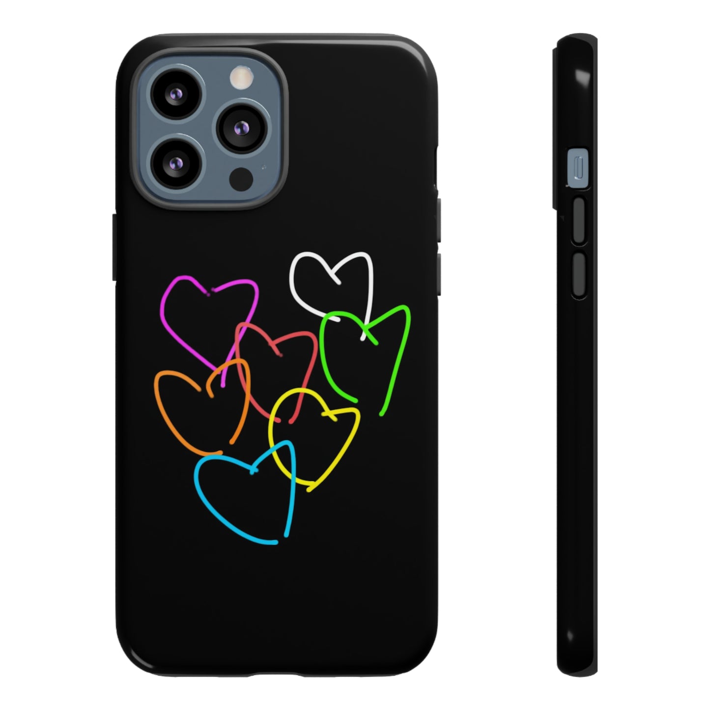 Colorful Hearts-Tough Cases- Large Hearts-- 46 Phone Styles