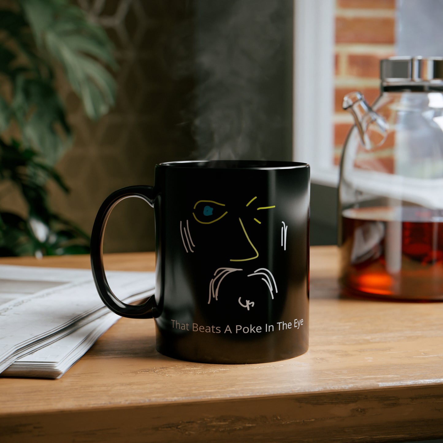 Wink/That Beats A Poke In The Eye- 11oz Black Mug