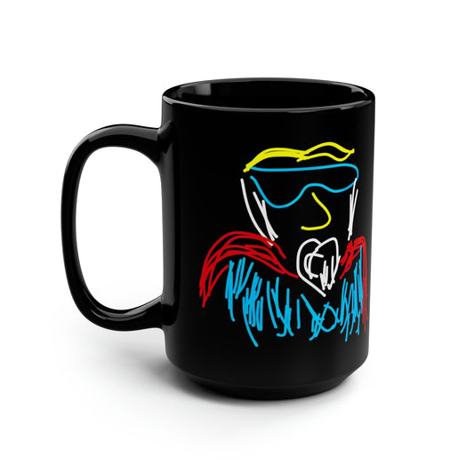 SuperGuy- Black Mug, 15oz- Large