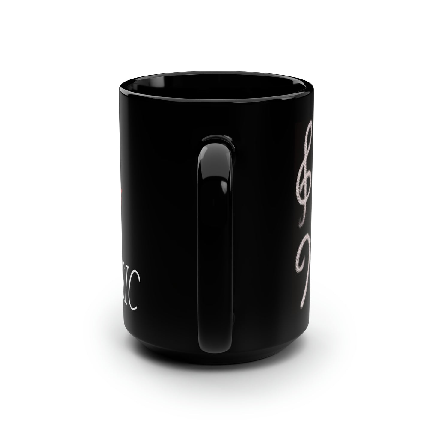 Music/I love Music- Black Mug, 15oz