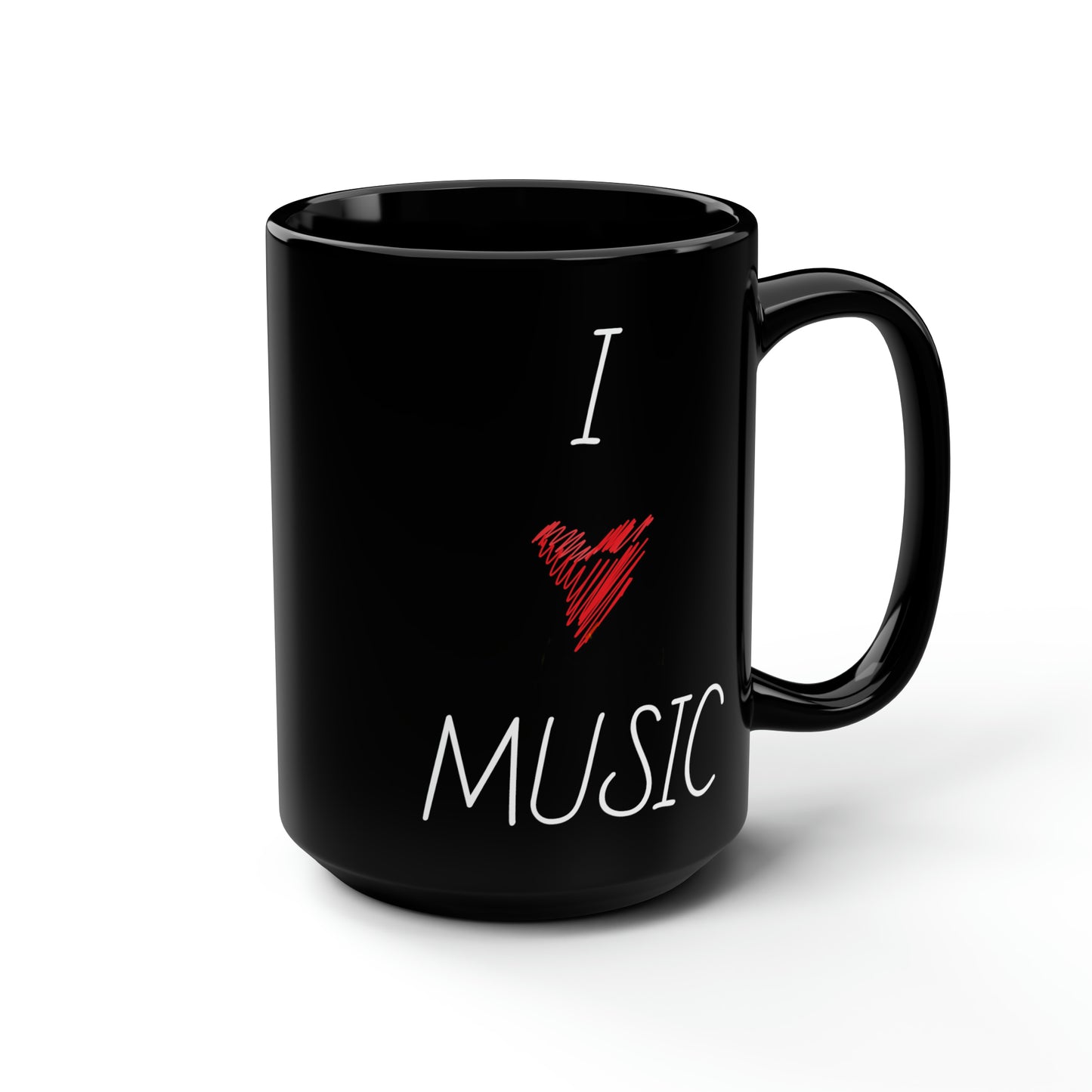 Music/I love Music- Black Mug, 15oz