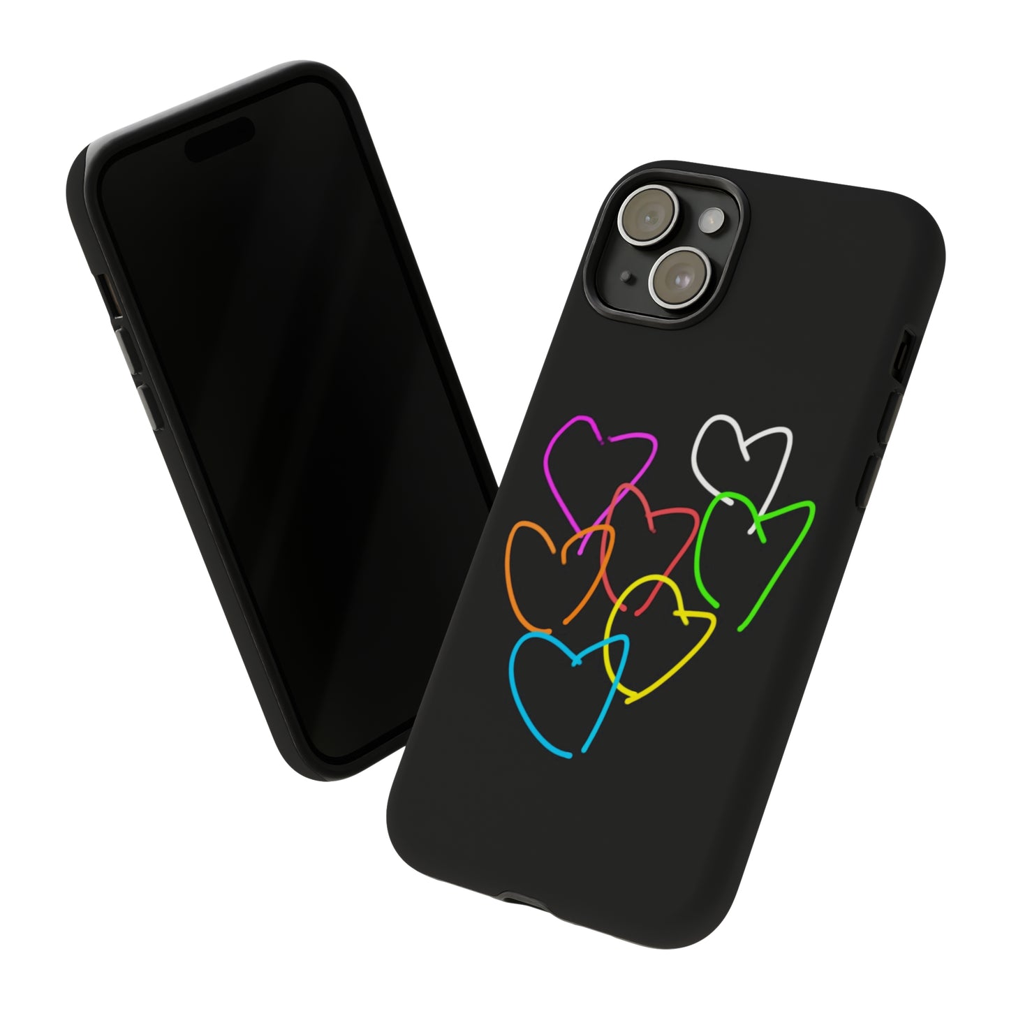 Colorful Hearts-Tough Cases- Large Hearts-- 46 Phone Styles