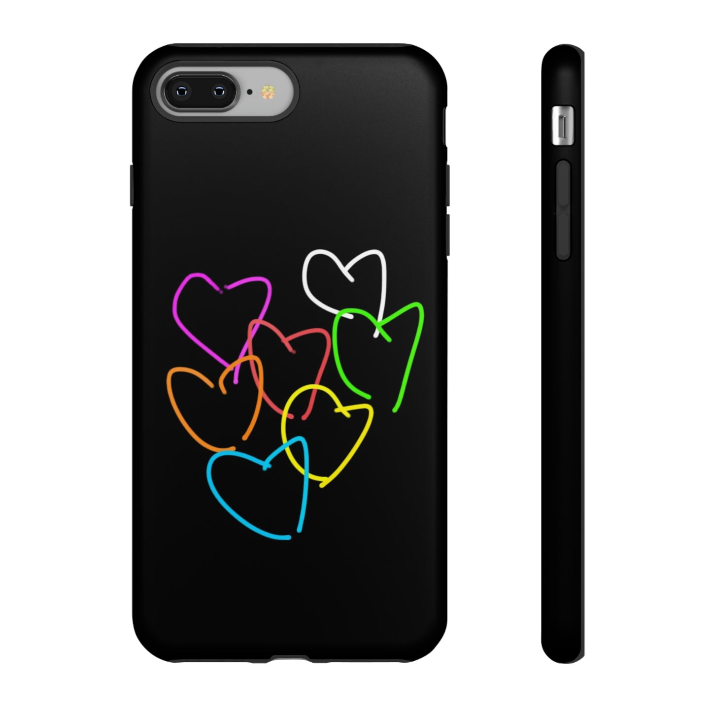 Colorful Hearts-Tough Cases- Large Hearts-- 46 Phone Styles