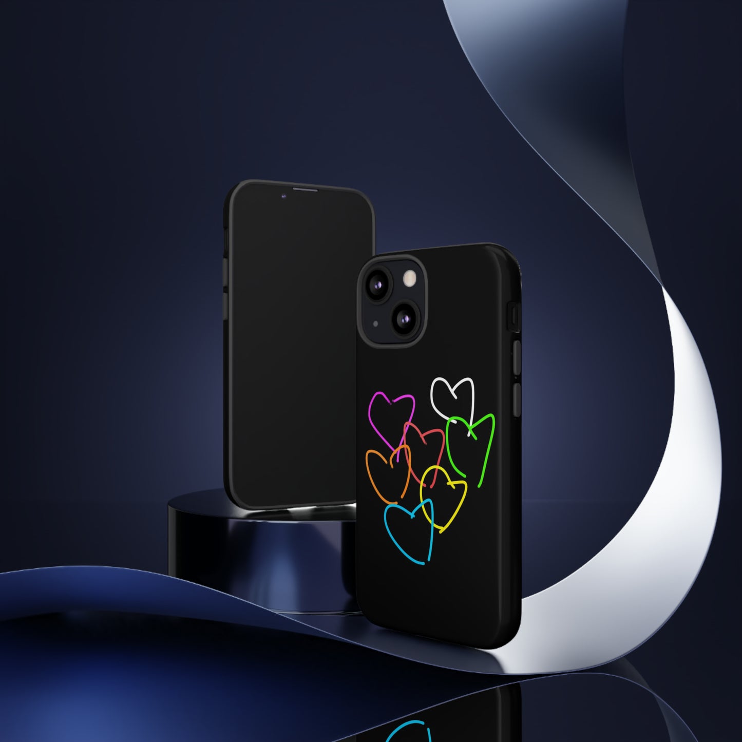 Colorful Hearts-Tough Cases- Large Hearts-- 46 Phone Styles