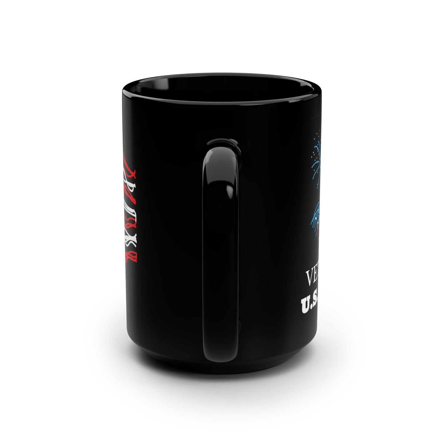 Military- Fireworks/Army- Black Mug, 15oz- Large