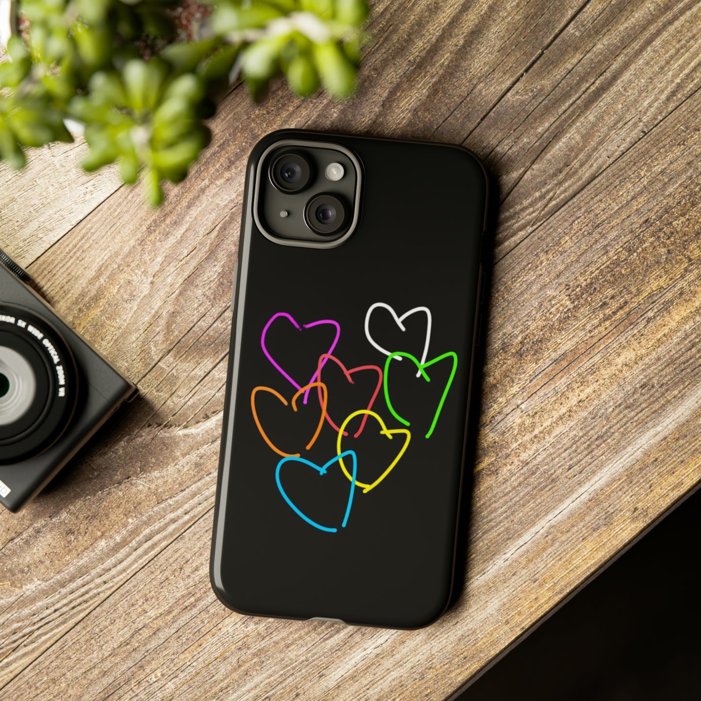 Colorful Hearts-Tough Cases- Large Hearts-- 46 Phone Styles