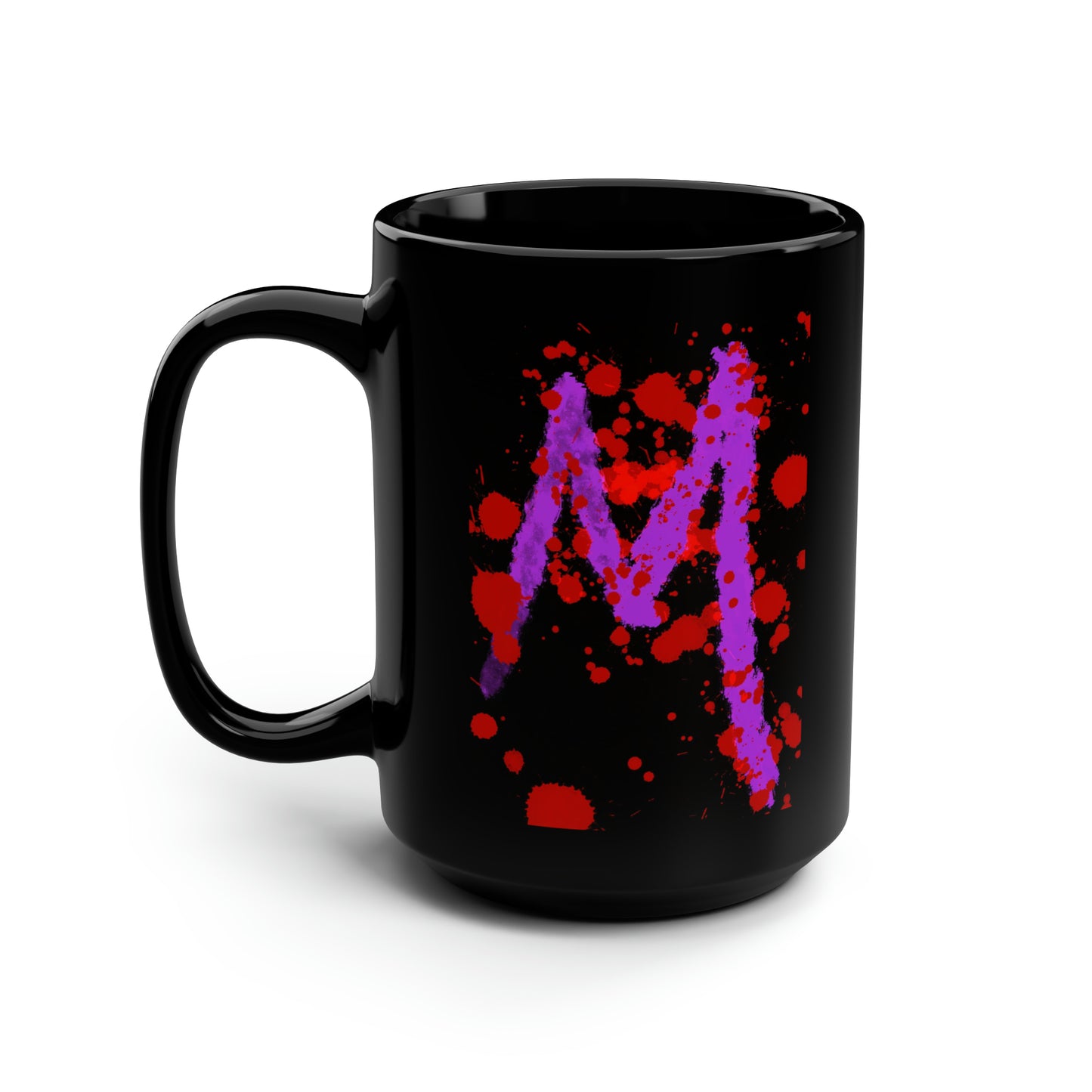 Your Monogram, CUSTOMIZE- Black Mug, 15oz- M