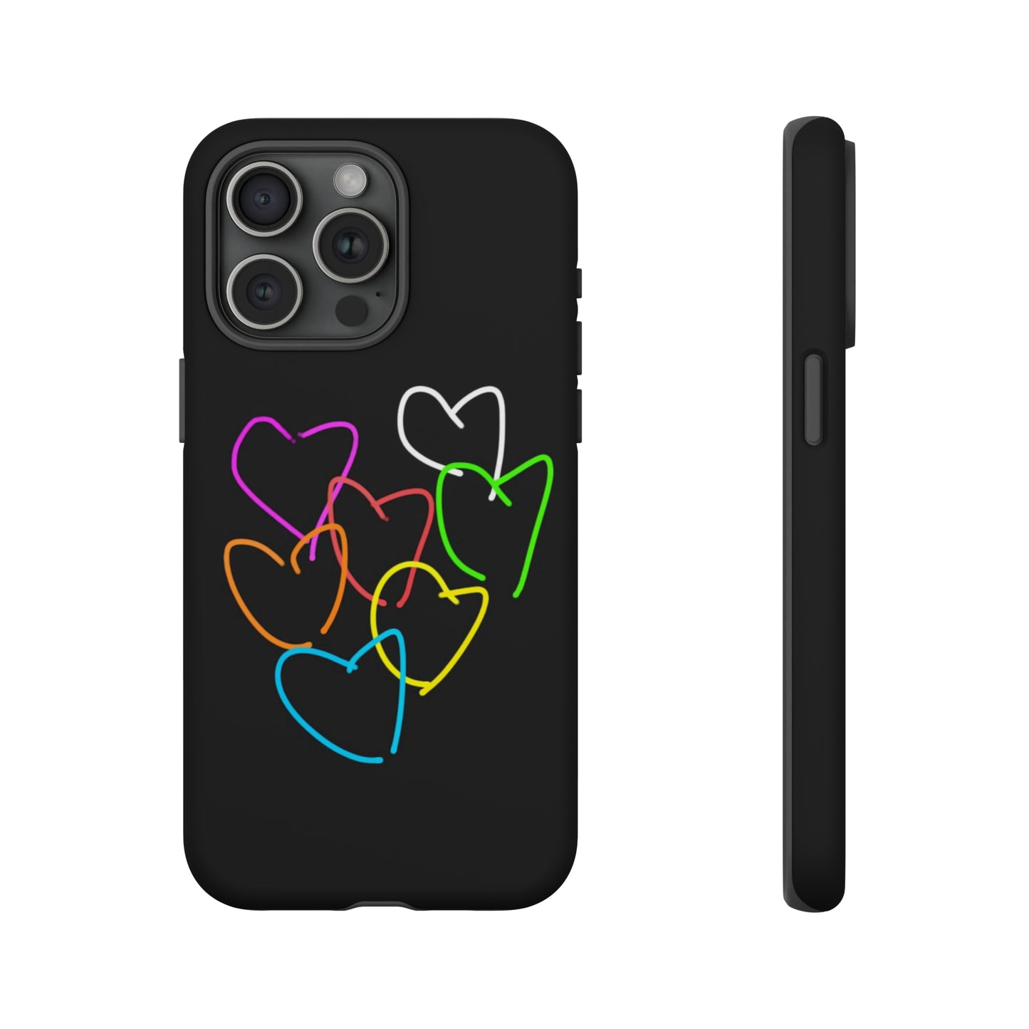 Colorful Hearts-Tough Cases- Large Hearts-- 46 Phone Styles