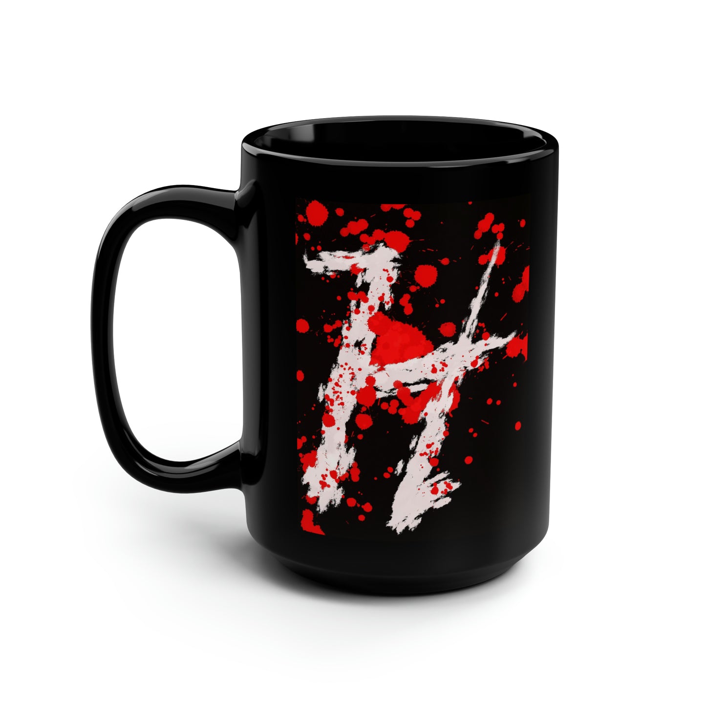 Your Monogram, CUSTOMIZE- Black Mug, 15oz- H