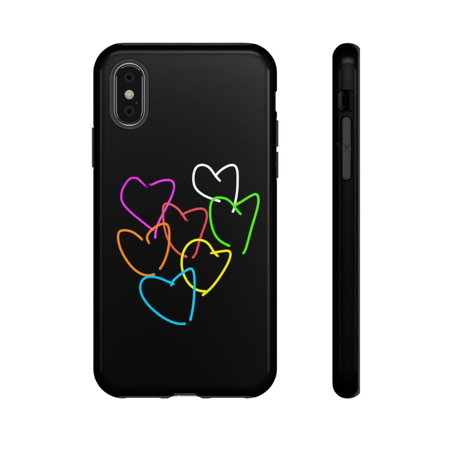 Colorful Hearts-Tough Cases- Large Hearts-- 46 Phone Styles