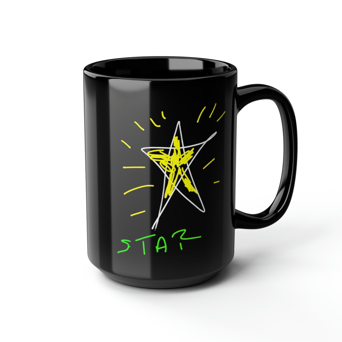 Star- Black Mug, 15oz