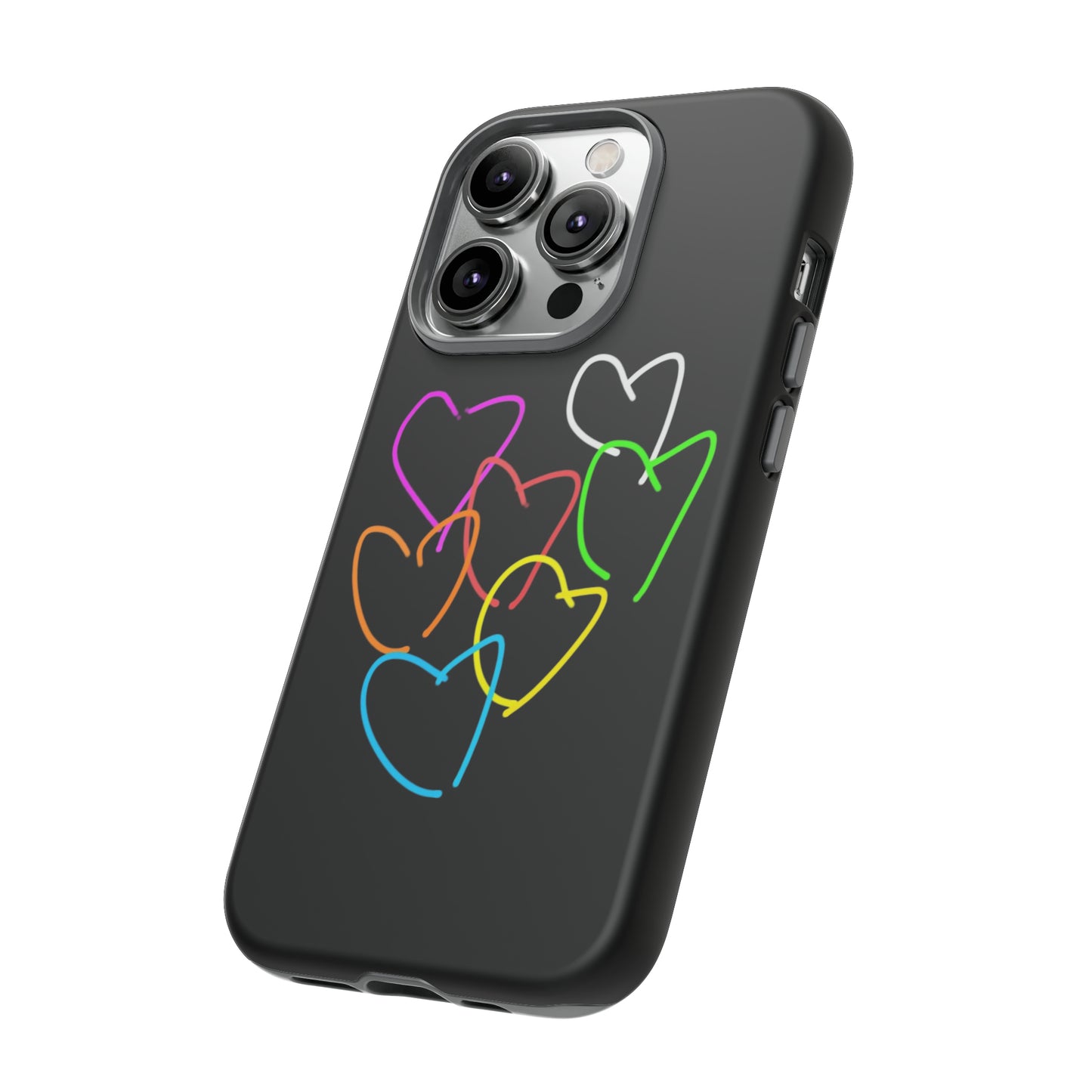 Colorful Hearts-Tough Cases- Large Hearts-- 46 Phone Styles