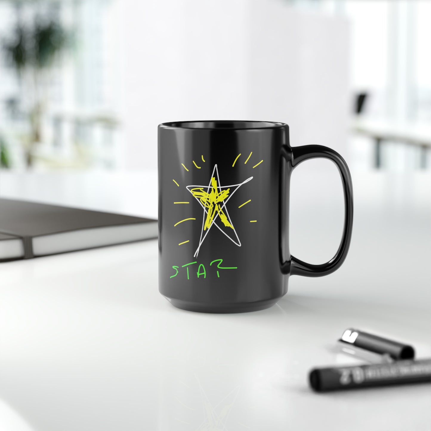 Star- Black Mug, 15oz