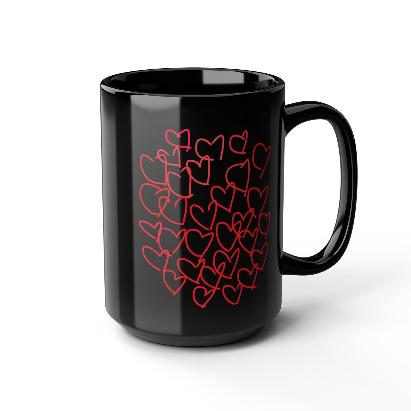 You Make My Heart Dance/Million Hearts- Black Mug, 15oz- Large