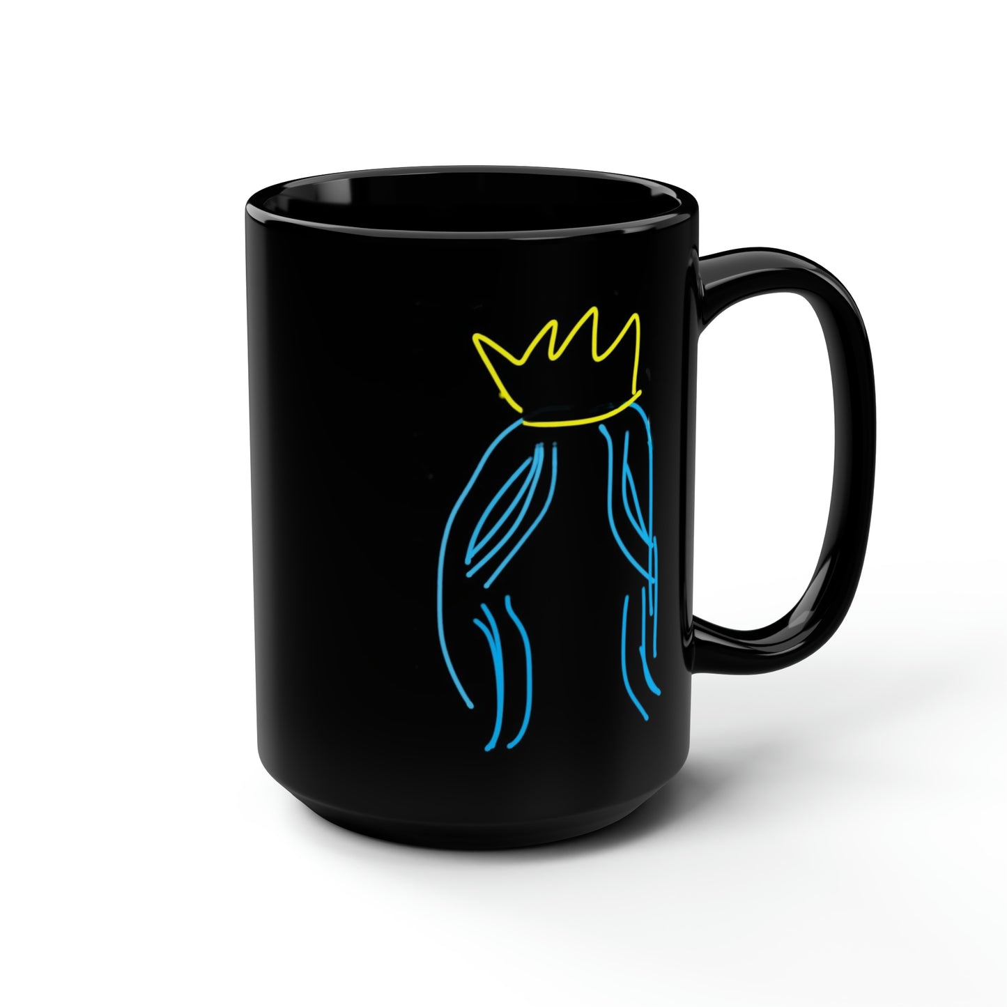 Queen/Princess- Black Mug, 15oz- Large