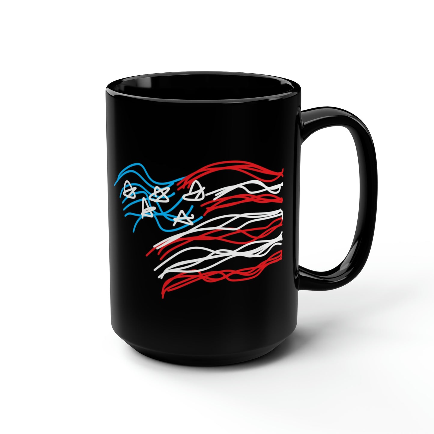 Military- Fireworks/Army- Black Mug, 15oz- Large