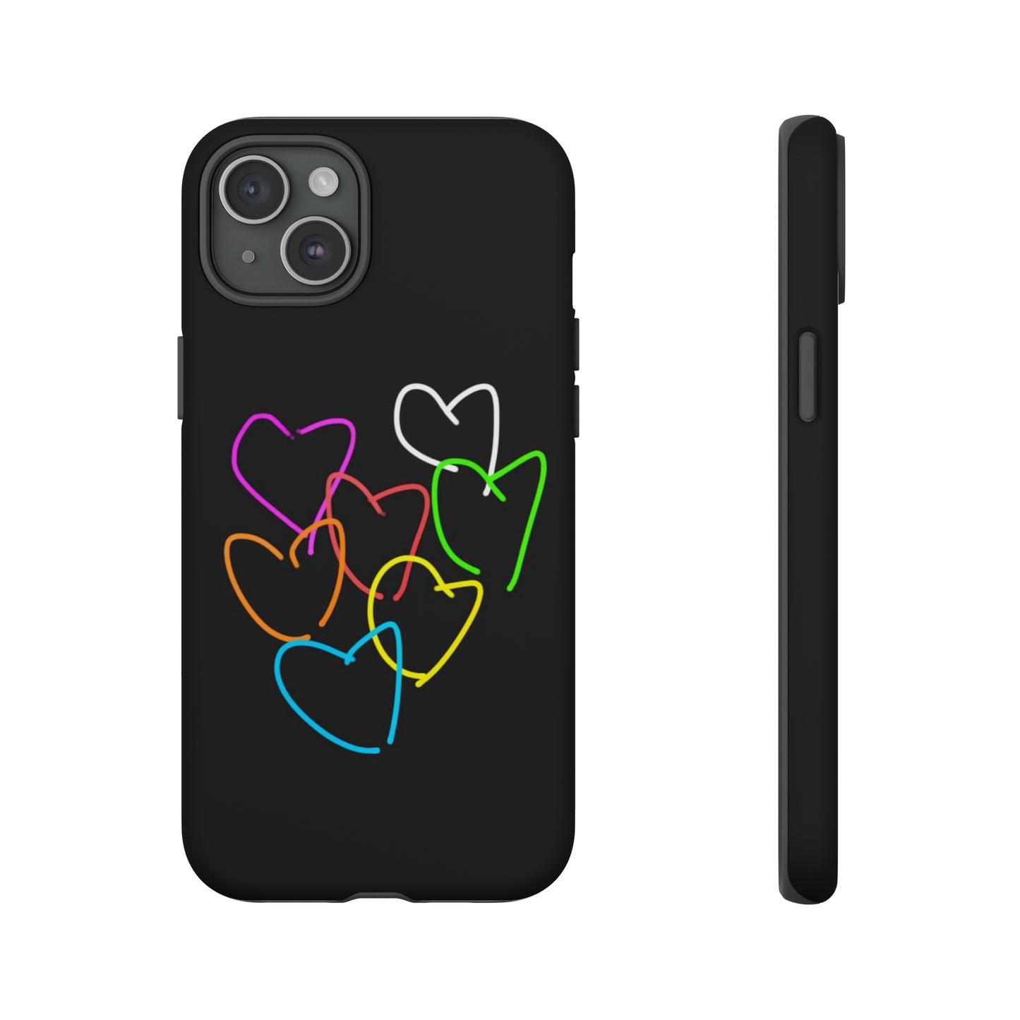 Colorful Hearts-Tough Cases- Large Hearts-- 46 Phone Styles