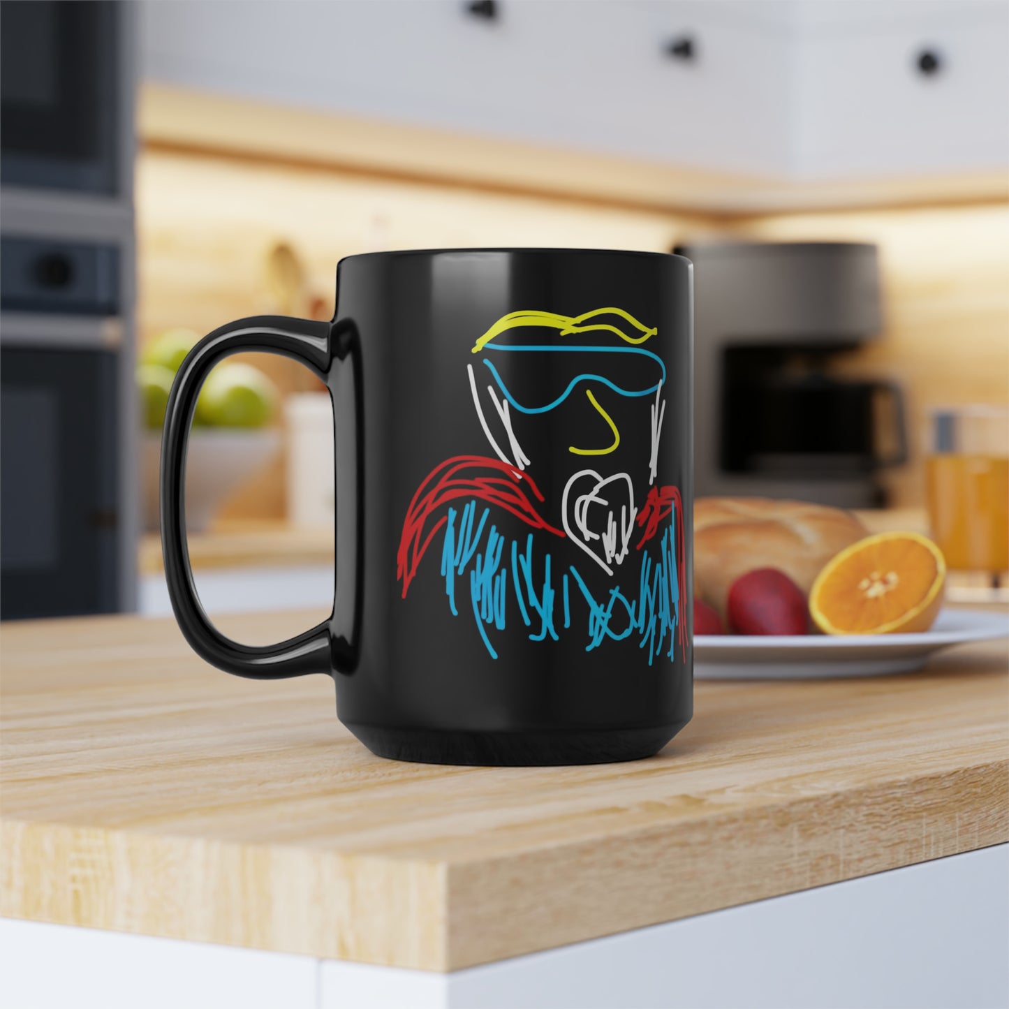 SuperGuy- Black Mug, 15oz- Large