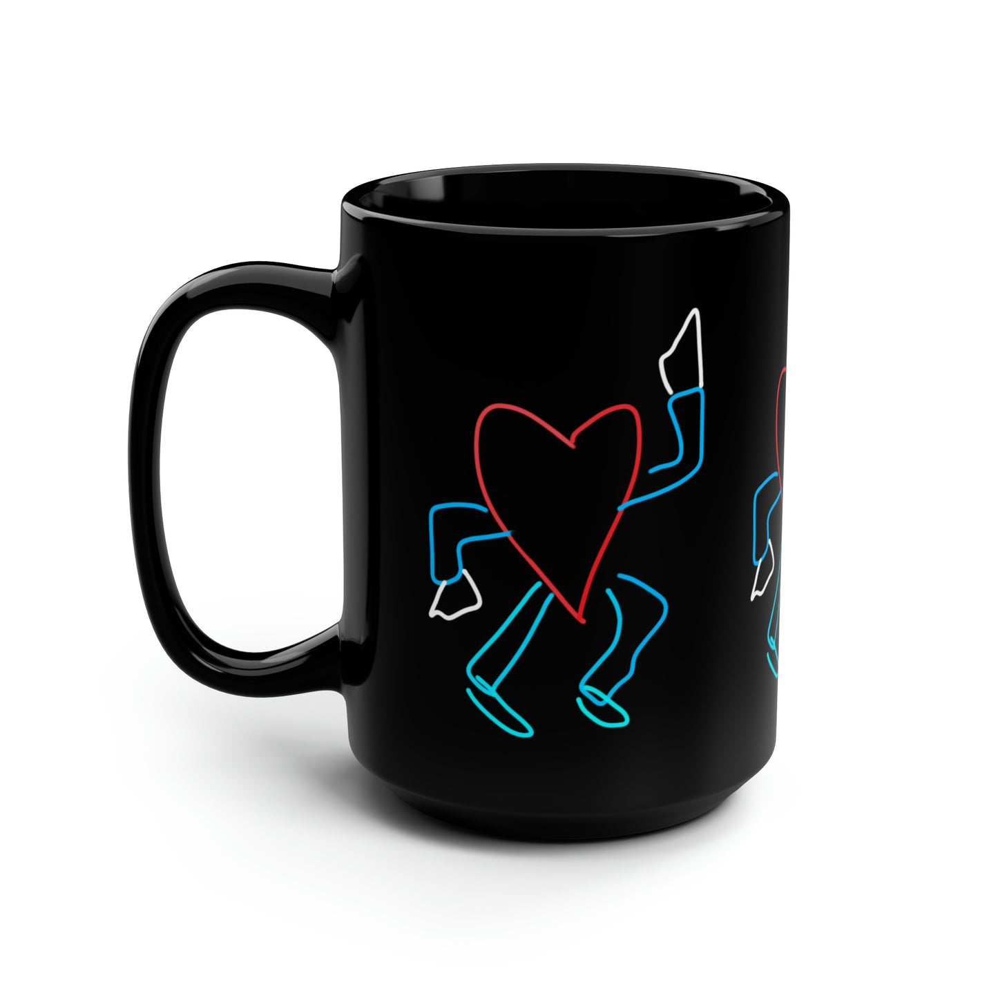 You Make My Heart Dance/3x- Black Mug, 15oz- Large