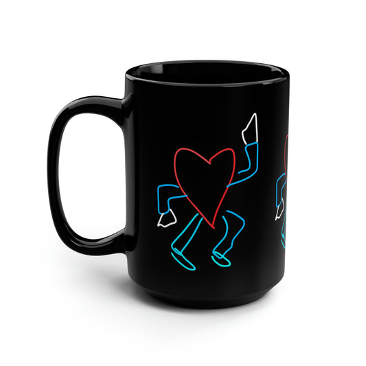 You Make My Heart Dance/3x- Black Mug, 15oz- Large