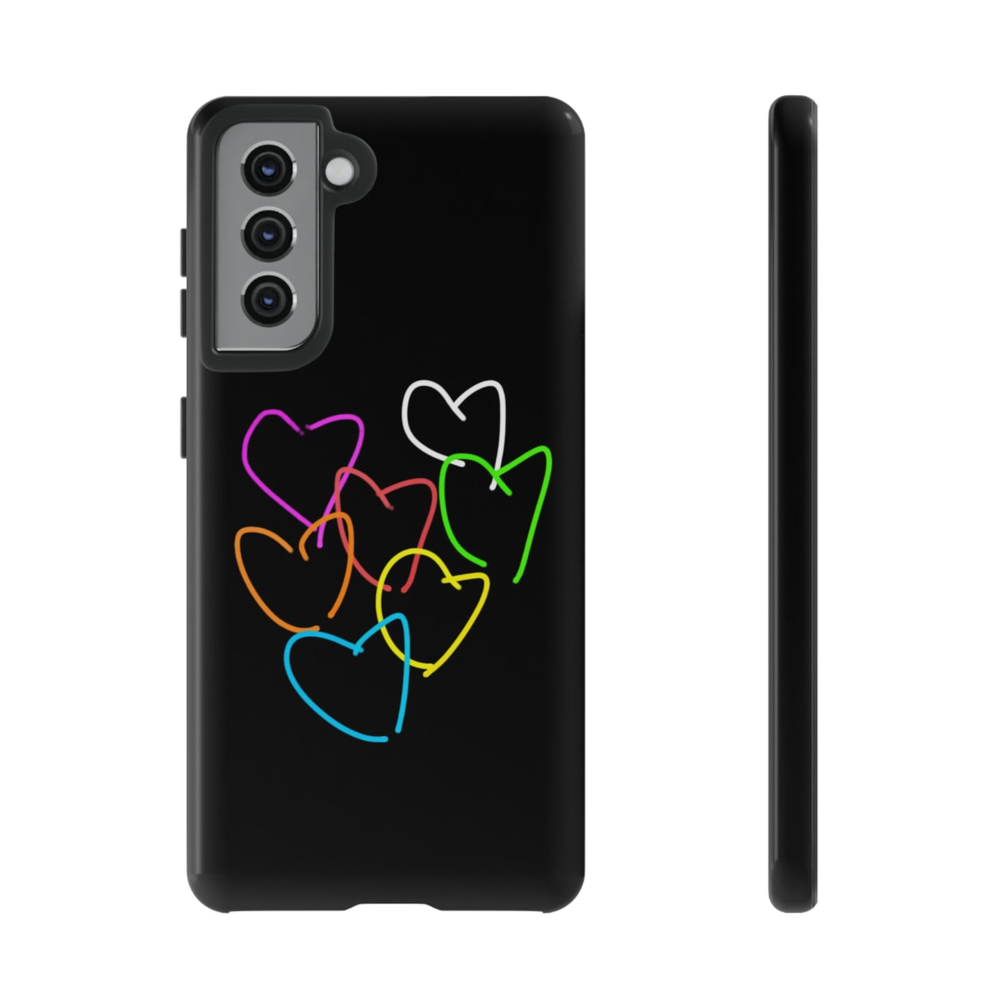 Colorful Hearts-Tough Cases- Large Hearts-- 46 Phone Styles