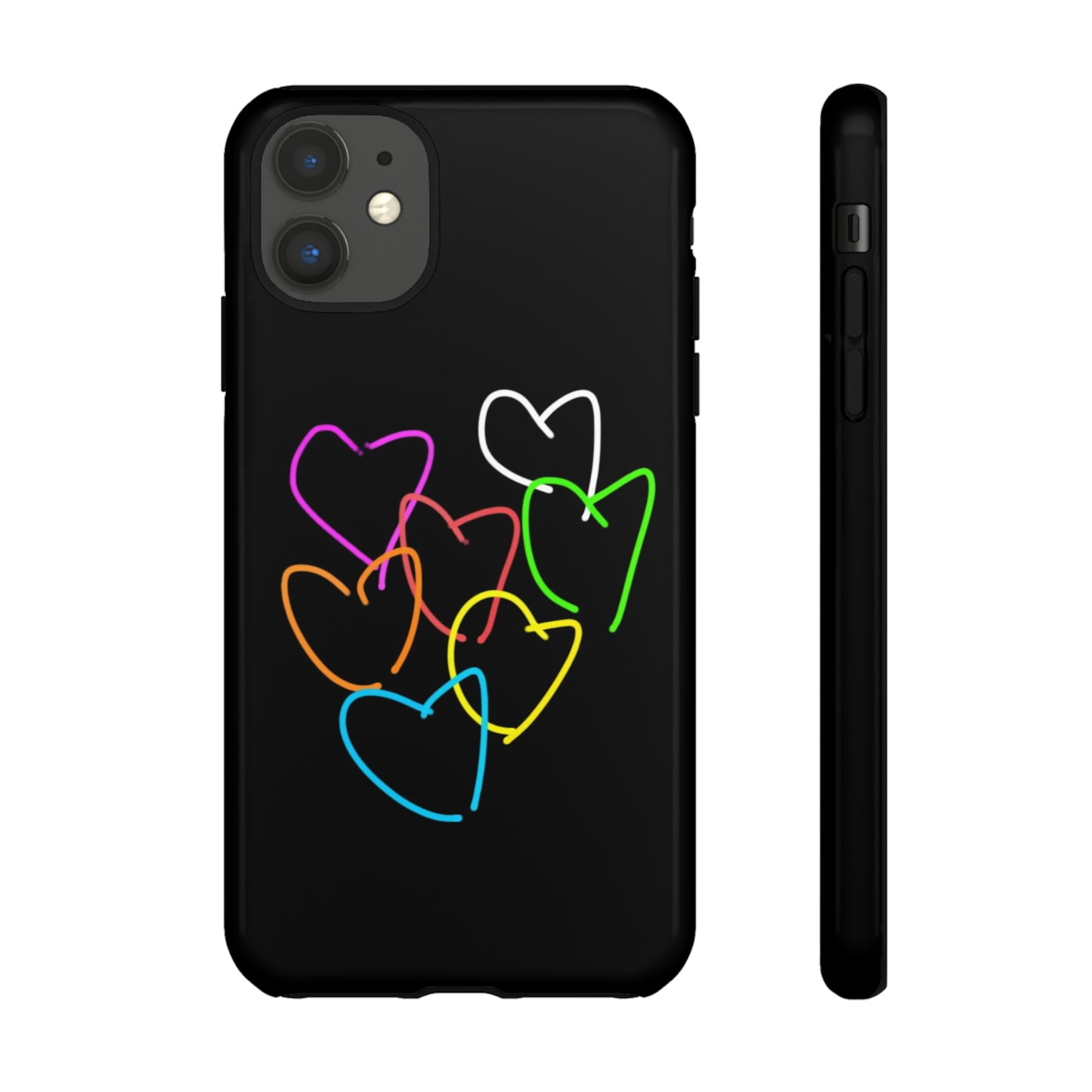 Colorful Hearts-Tough Cases- Large Hearts-- 46 Phone Styles