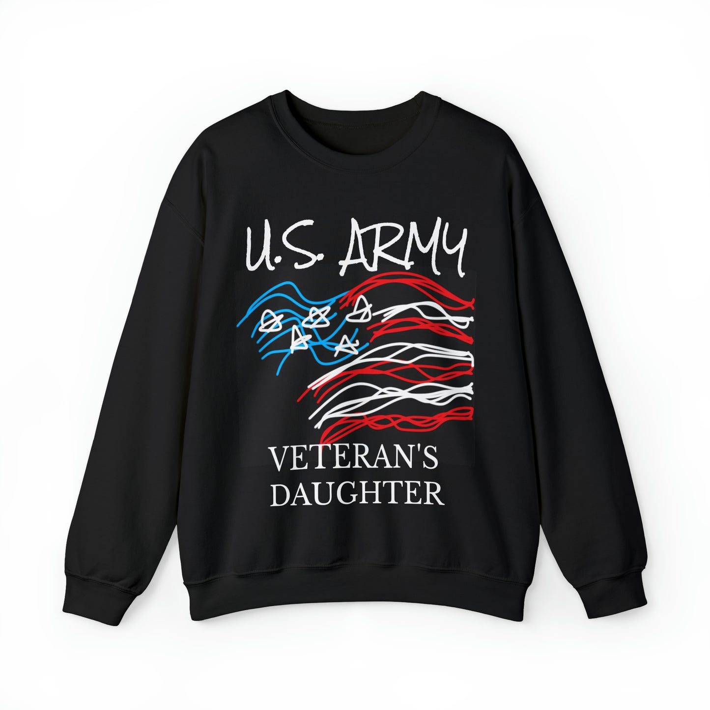 Military- Old Glory/Army- Unisex Heavy Blend™ Crewneck Sweatshirt CUSTOMIZED