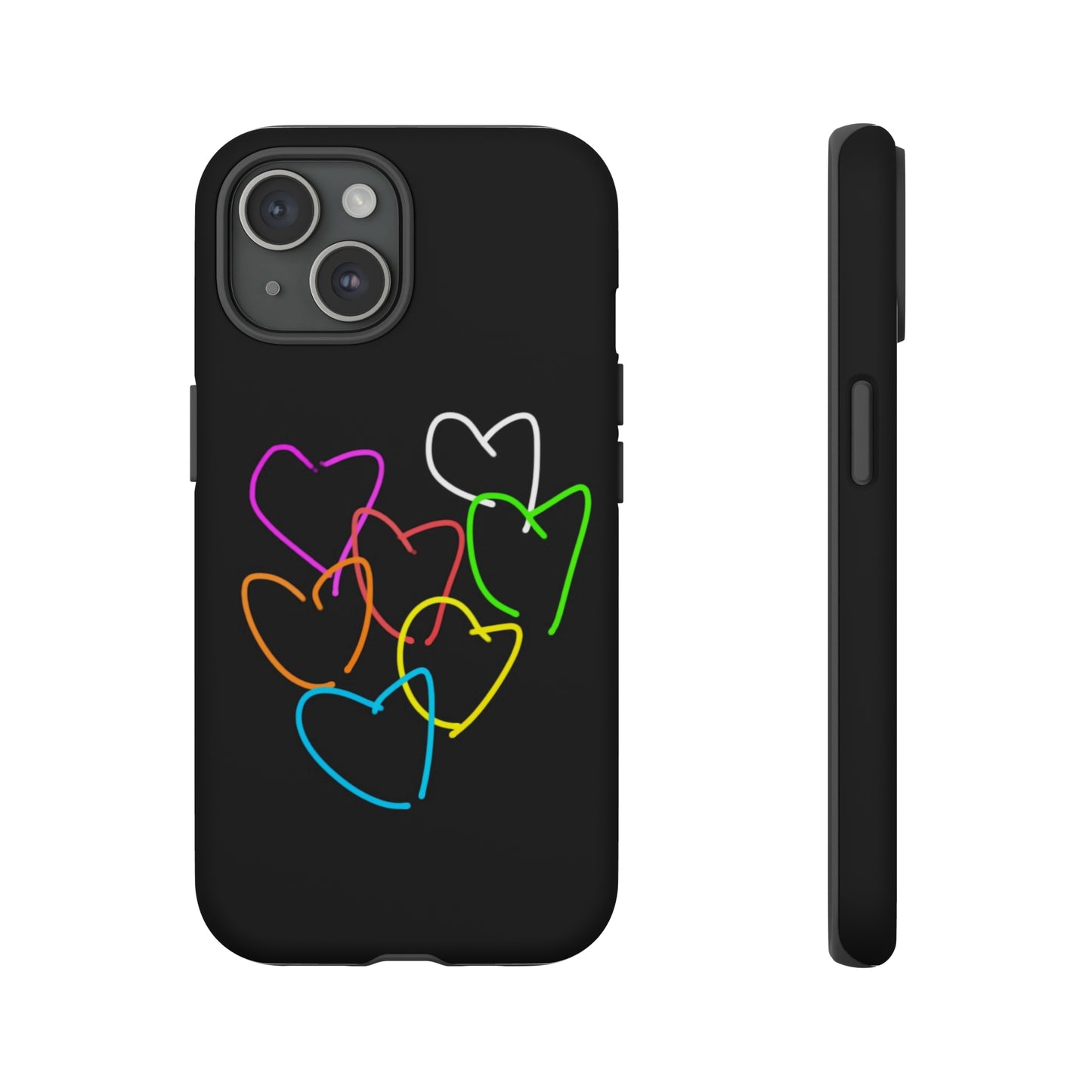 Colorful Hearts-Tough Cases- Large Hearts-- 46 Phone Styles