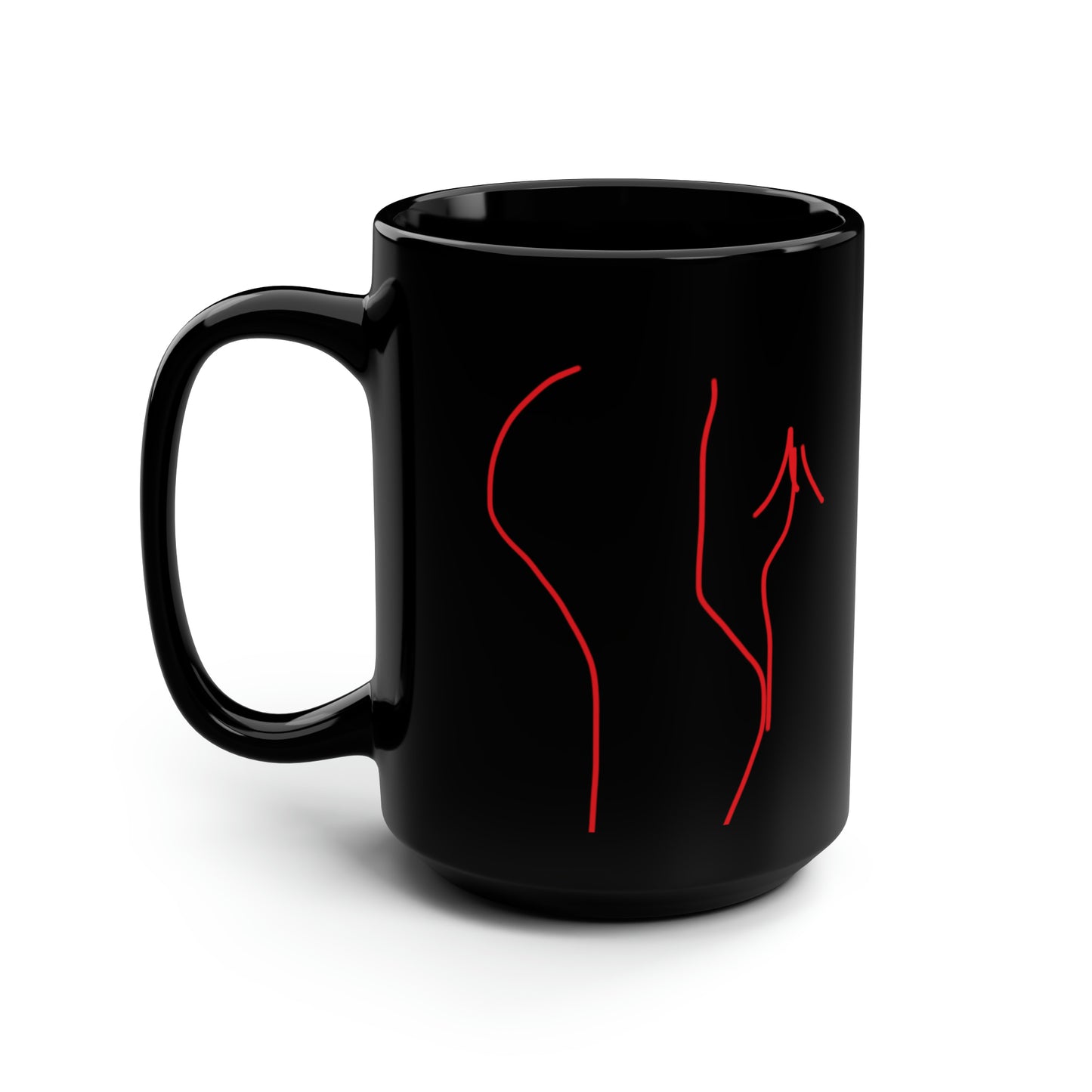 SheDevil/Scribble Heart- Black Mug, 15oz- Large