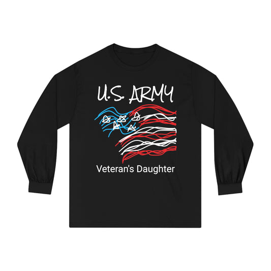 Military- Old Glory/Daughter- Unisex Classic Long Sleeve T-Shirt CUSTOMIZED