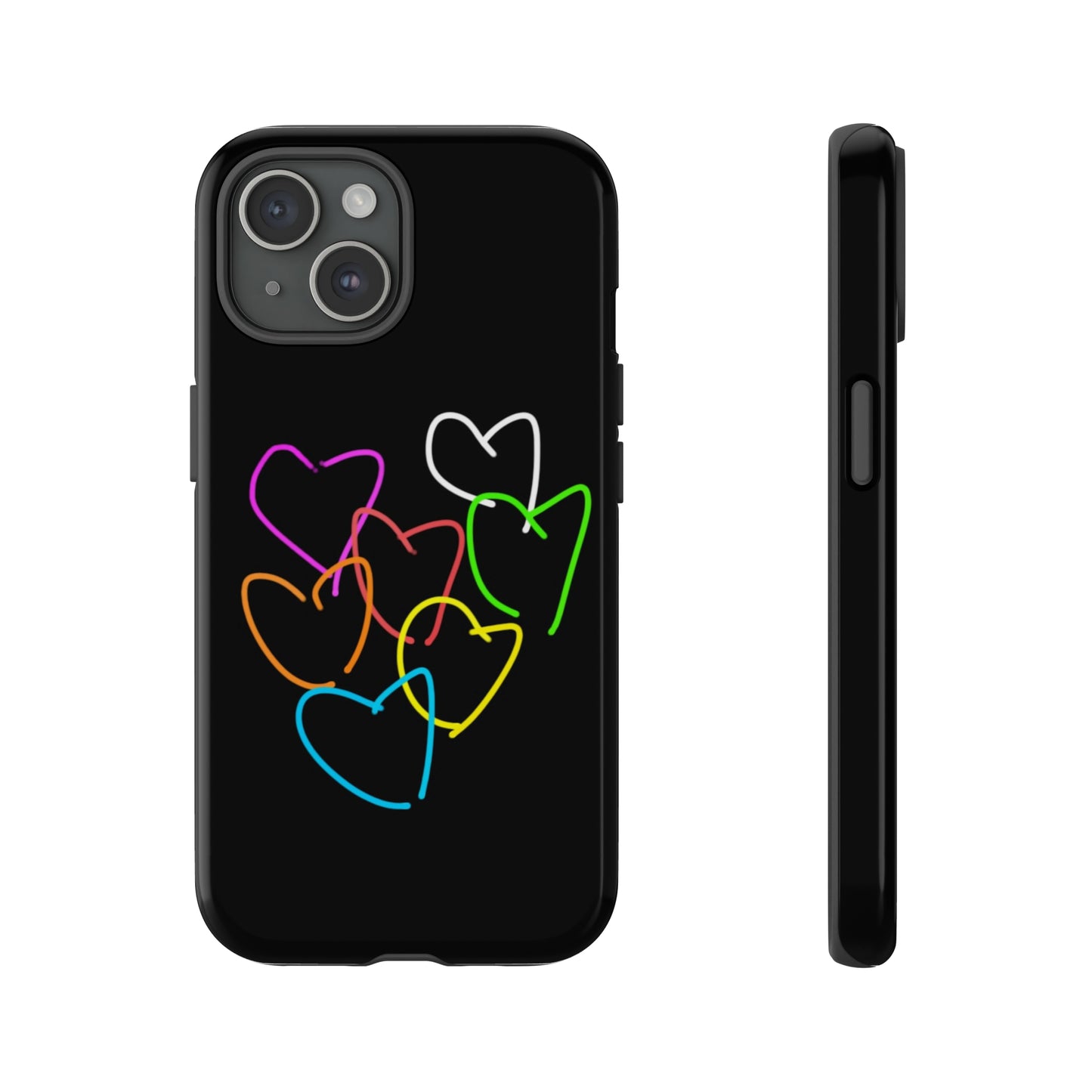 Colorful Hearts-Tough Cases- Large Hearts-- 46 Phone Styles