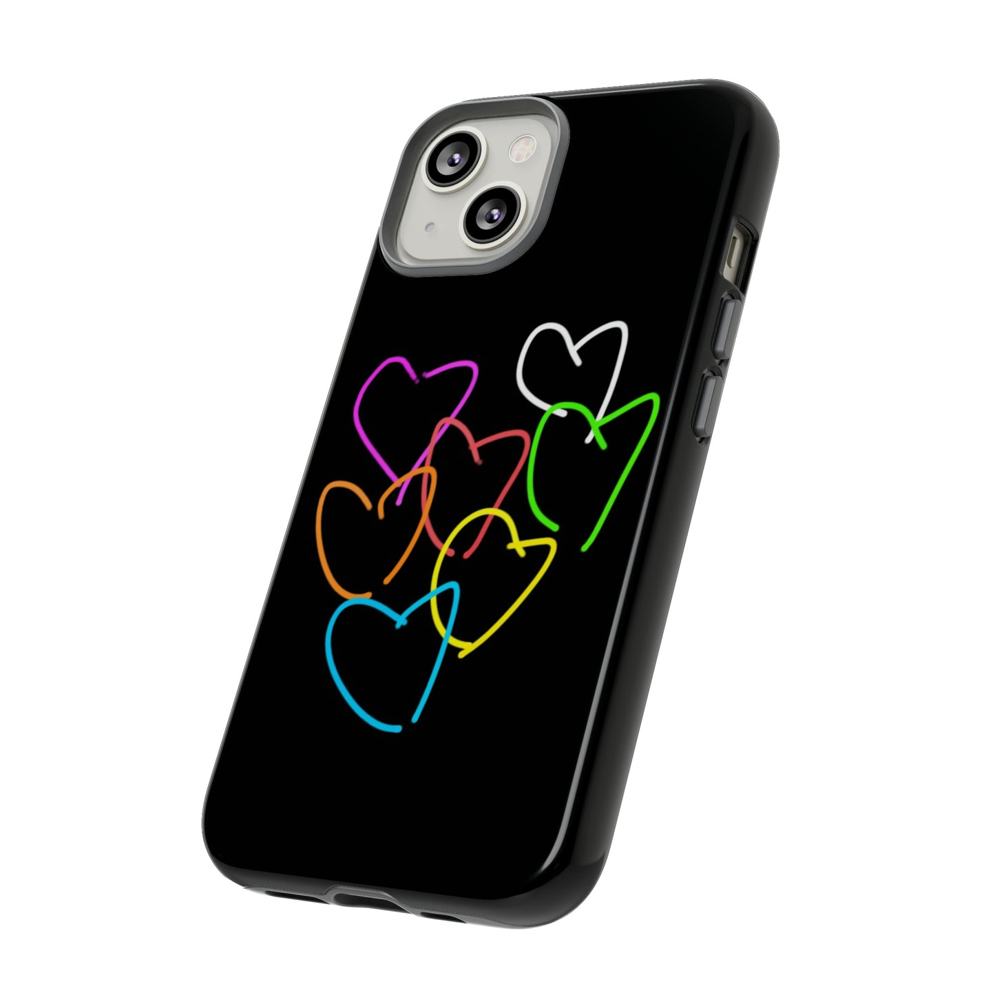 Colorful Hearts-Tough Cases- Large Hearts-- 46 Phone Styles