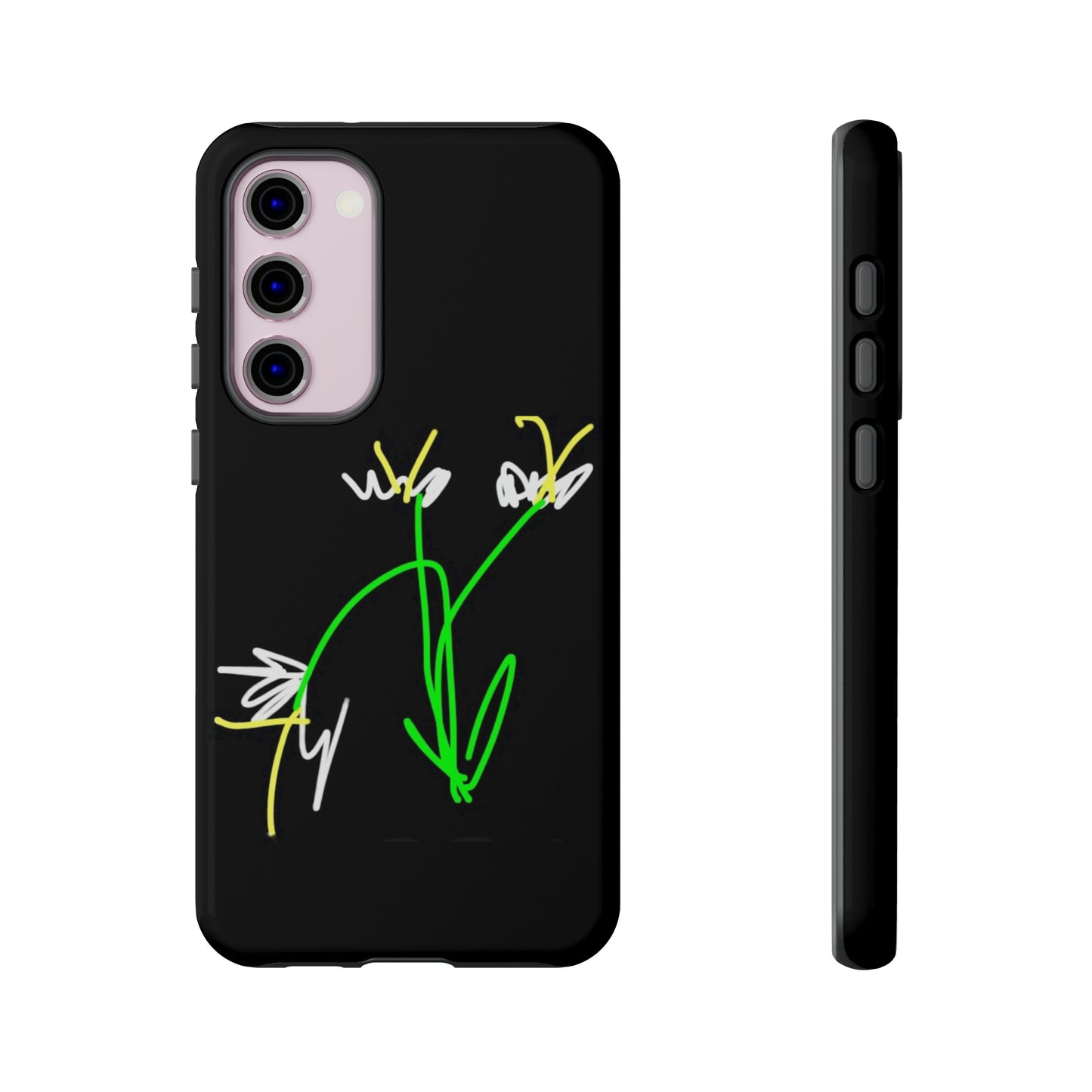 3 White Flowers- Tough Cases- 46 Phone Styles