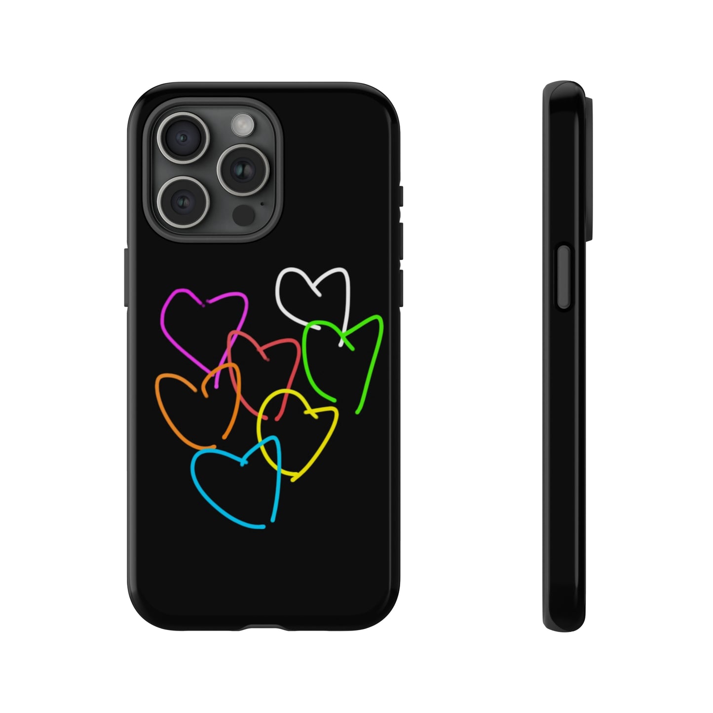 Colorful Hearts-Tough Cases- Large Hearts-- 46 Phone Styles