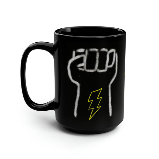 Tattoo- Black Mug, 15oz- Lightning/Positive Engergy