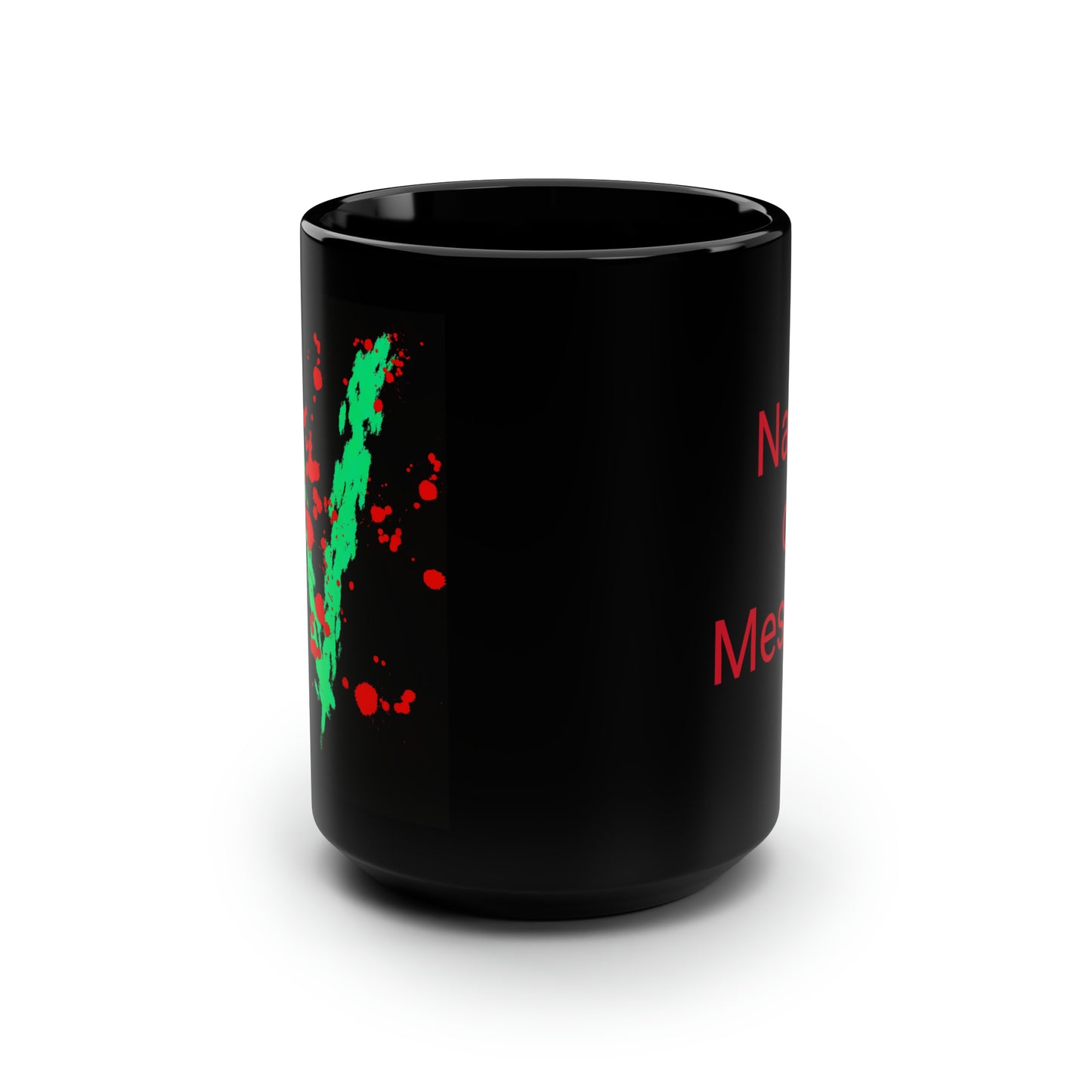 Your Monogram, CUSTOMIZE- Black Mug, 15oz- N