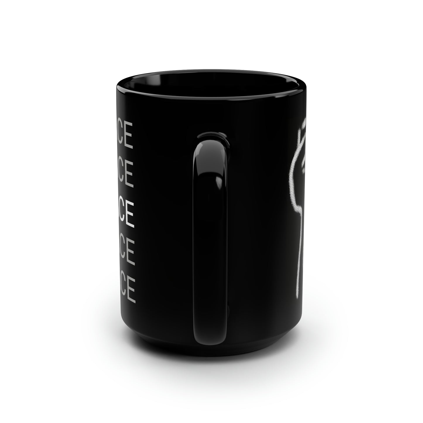 Tattoo- Black Mug, 15oz- PEACE