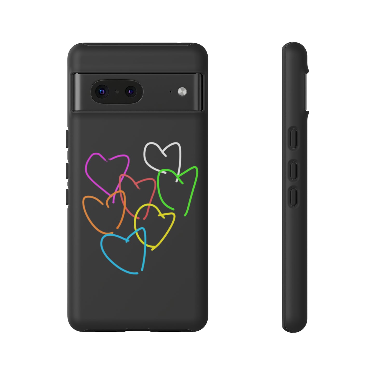 Colorful Hearts-Tough Cases- Large Hearts-- 46 Phone Styles