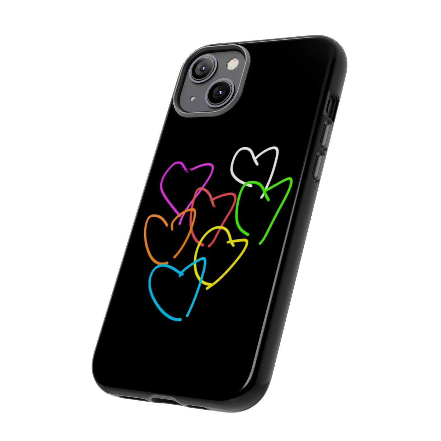 Colorful Hearts-Tough Cases- Large Hearts-- 46 Phone Styles