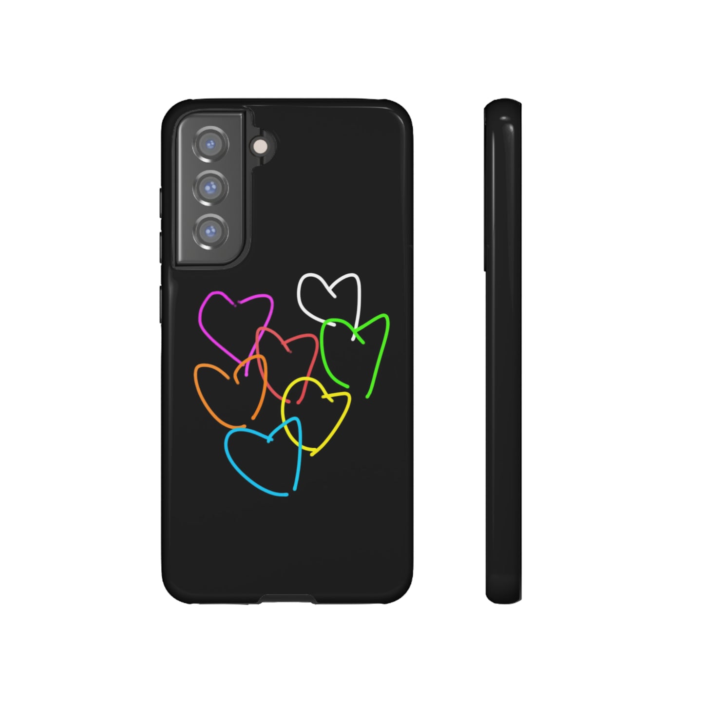 Colorful Hearts-Tough Cases- Large Hearts-- 46 Phone Styles