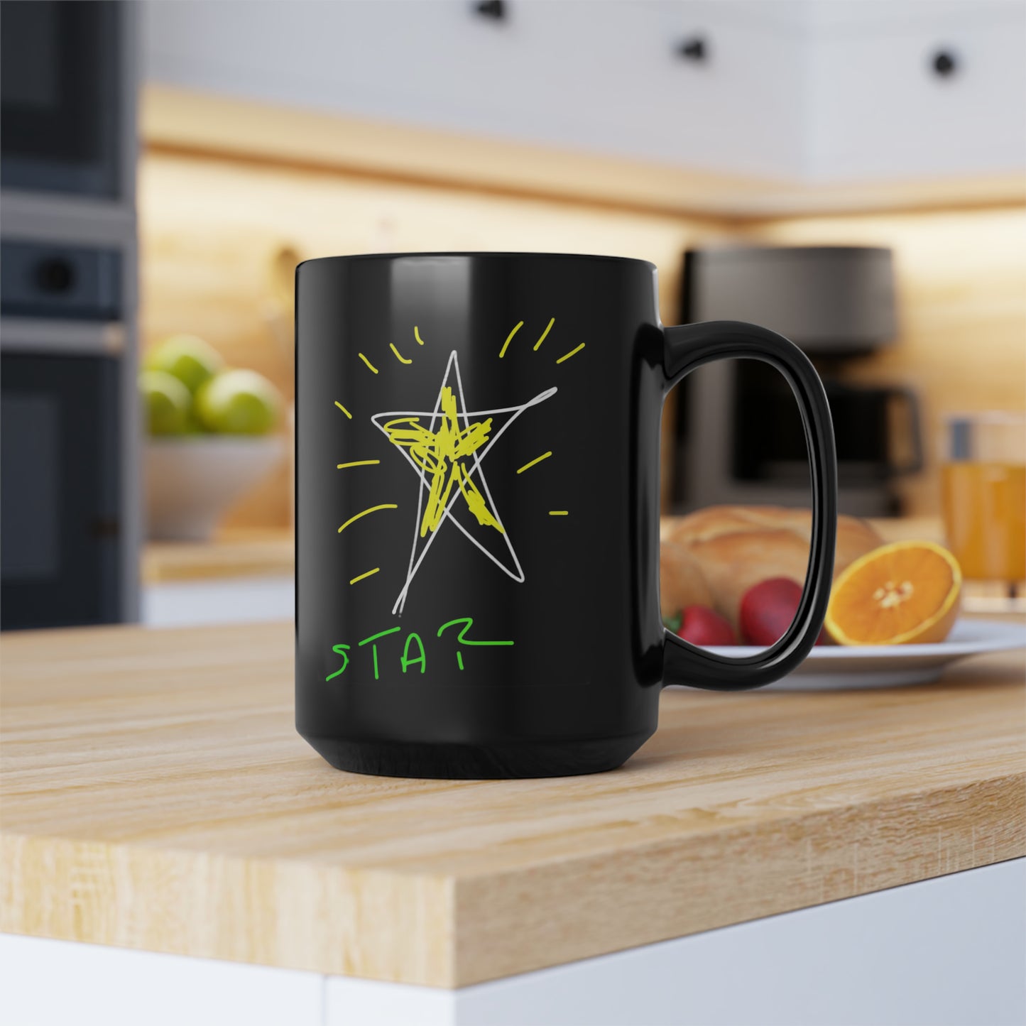 Star- Black Mug, 15oz