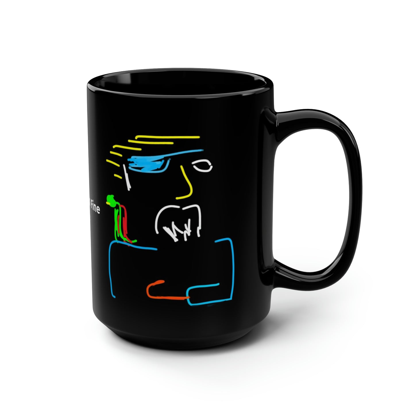 Pirate- Black Mug, 15oz- Large