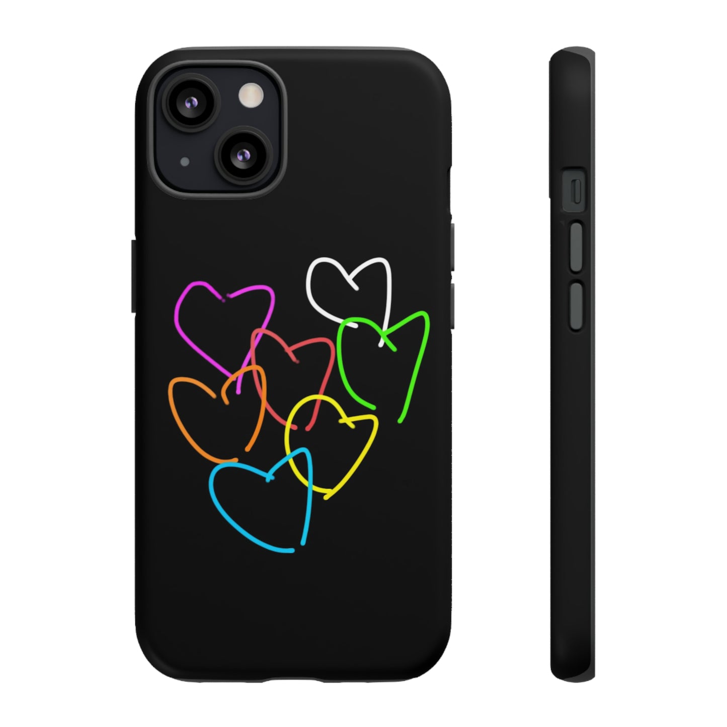 Colorful Hearts-Tough Cases- Large Hearts-- 46 Phone Styles