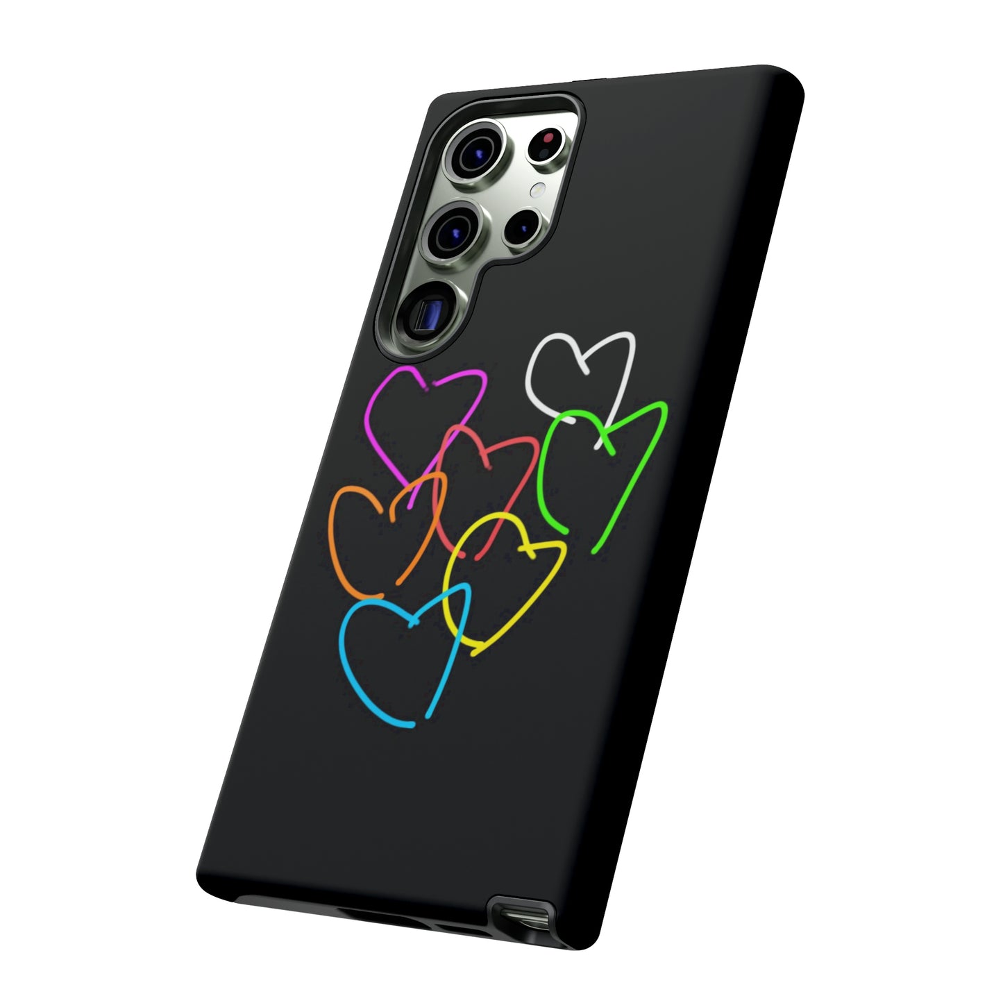 Colorful Hearts-Tough Cases- Large Hearts-- 46 Phone Styles