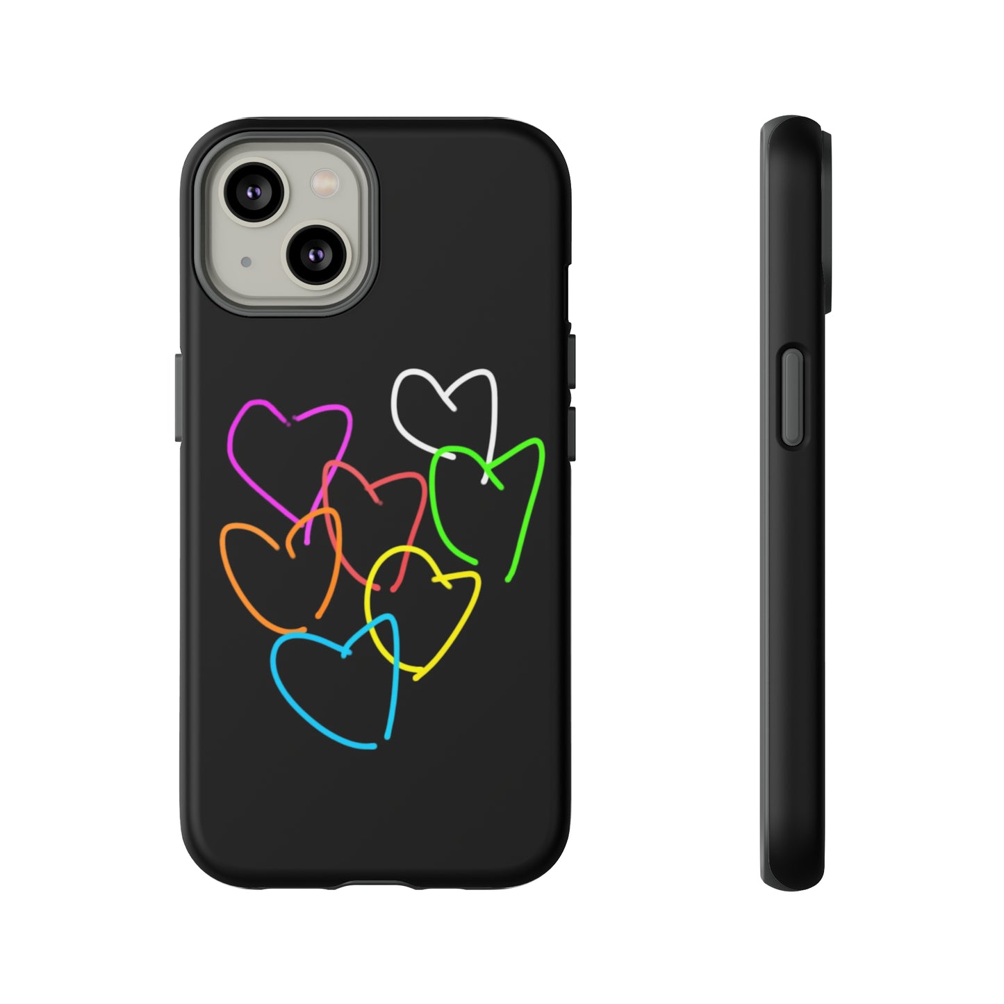 Colorful Hearts-Tough Cases- Large Hearts-- 46 Phone Styles