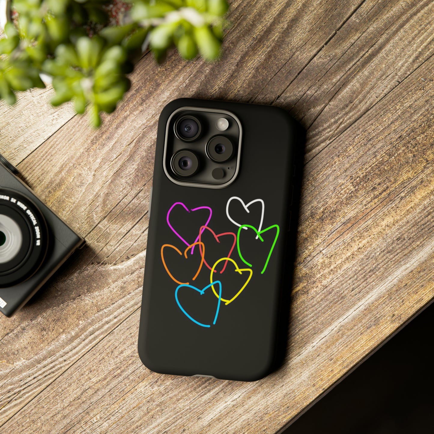 Colorful Hearts-Tough Cases- Large Hearts-- 46 Phone Styles