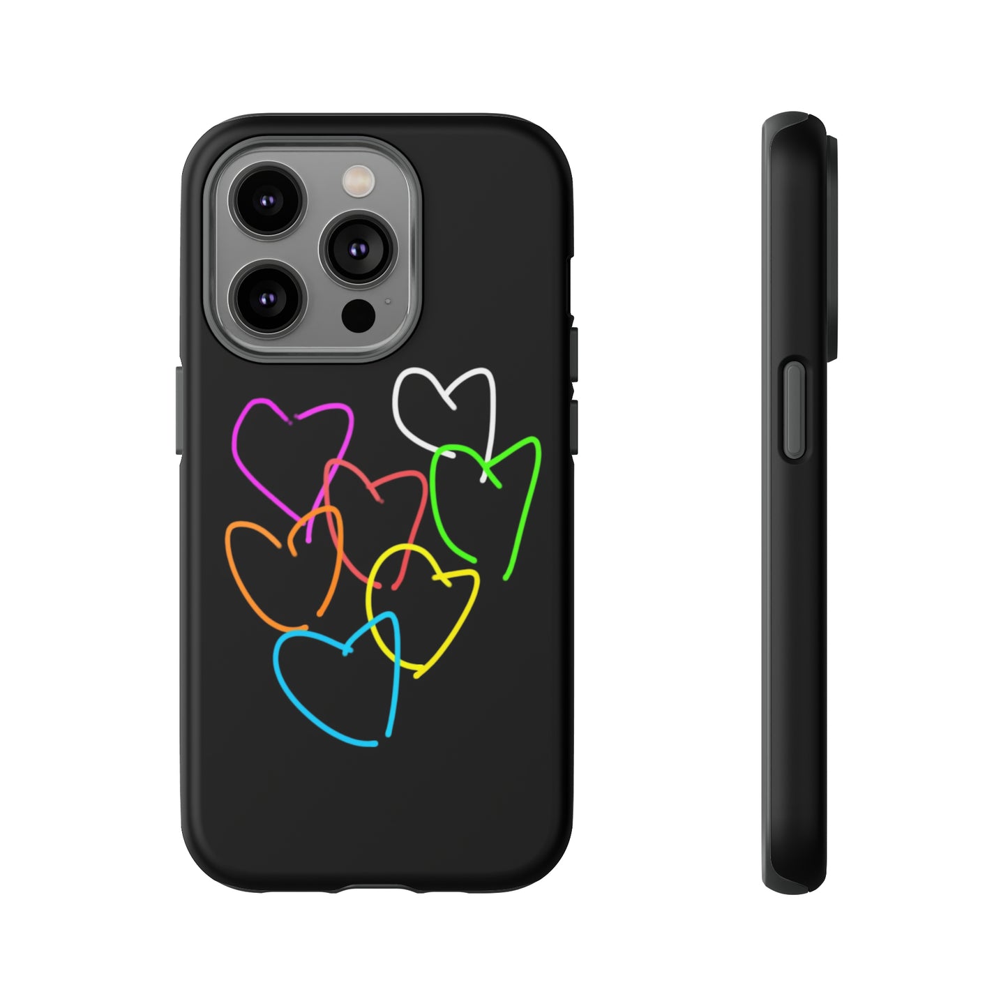 Colorful Hearts-Tough Cases- Large Hearts-- 46 Phone Styles