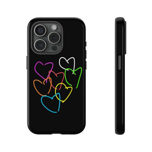 Colorful Hearts-Tough Cases- Large Hearts-- 46 Phone Styles