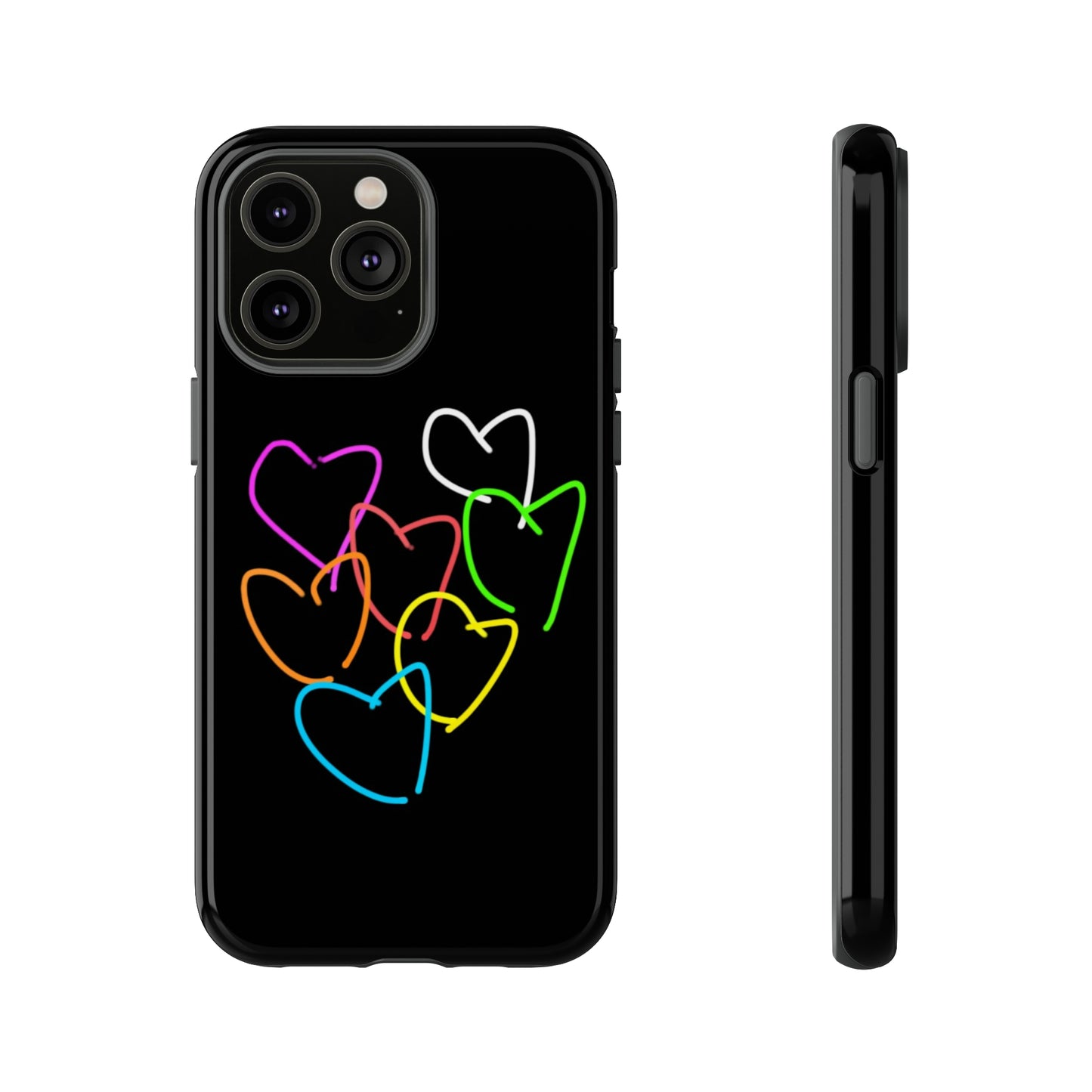 Colorful Hearts-Tough Cases- Large Hearts-- 46 Phone Styles