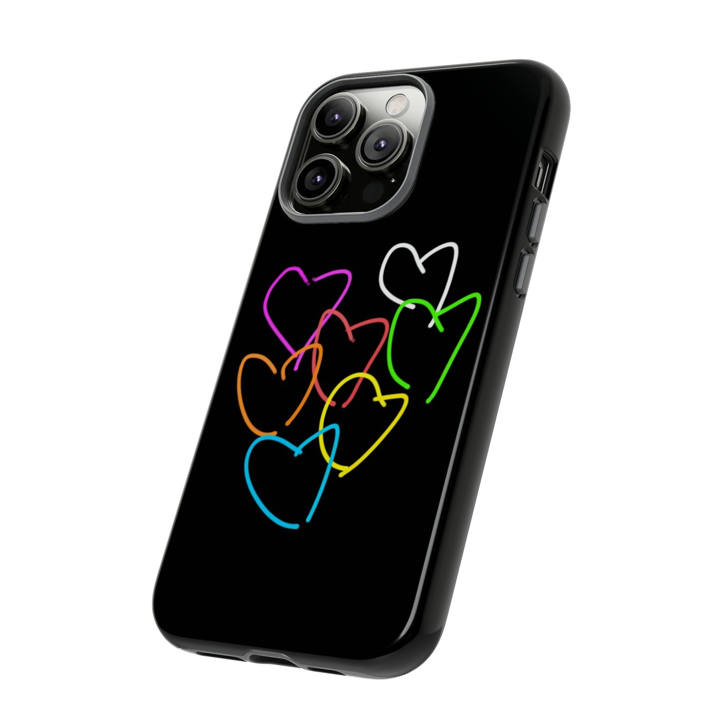 Colorful Hearts-Tough Cases- Large Hearts-- 46 Phone Styles